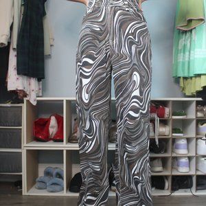 Brown swirl denim jeans